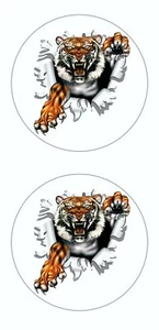 Aufkleber Einschussloch 2er-Set 60 mm Motiv Tiger Sticker Tattoo Styling  Motorr - Bild 1 von 1