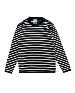 SNS Herning Naval crew neck sweater 100% wool striped black/white men's XXL - Picture 1 of 11