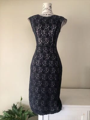 French Connection Blue Sheer / Lace, Lined Dress. Size 6. - image 1 of 4