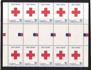 1989 Norfolk Island Red Cross Stamps Block of 10 SG 469 MUH - Picture 1 of 1