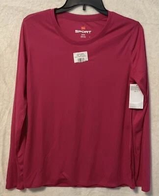 NUEVO CON ETIQUETAS Camisa Hanes Sport Mujer Fresh Berry Active Gear Talla Mediana Entrenamiento Gimnasio Foto 1 de 4