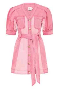 AJE ~ Shades of Pink Denim Mini Dress Bubblegum ~ Aus Size 16 US 12 - Picture 1 of 18