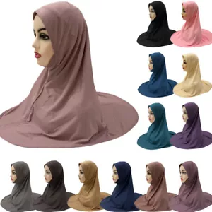 Muslim Girls Hijab One Piece Amira Kids Head Scarf Pull On Ready Made To Wear - Picture 1 of 31