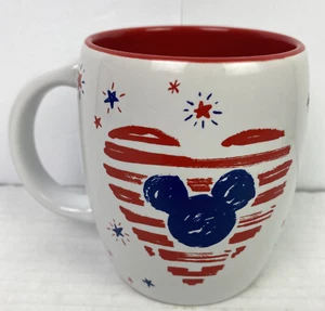 Disney Parks Starbucks Red White Blue Patriotic Heart Mickey Mouse 12 oz Mug - Picture 1 of 4