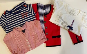Pumpkin Patch Girls Size 3T- Jacket, Long Sleeve Shirt, Blouse- Red and Blue - Picture 1 of 9