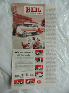 TANQUES DE TRANSPORTE DE LECHE HEIL 1948 anuncio impreso - Imagen 1 de 1