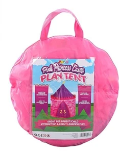 Girls Princess Pink Castle Play Tent with Princess Crown Pop Up Play Tent - Picture 1 of 3