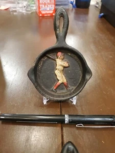Vintage John Wright Cast Iron Skillet Ashtray Baseball America 4 5/8 - Picture 1 of 1