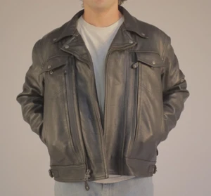 First MFG Co.® Men's M/C Style Mastermind 3-in-1 Leather Jacket, Black - XL - Picture 1 of 4