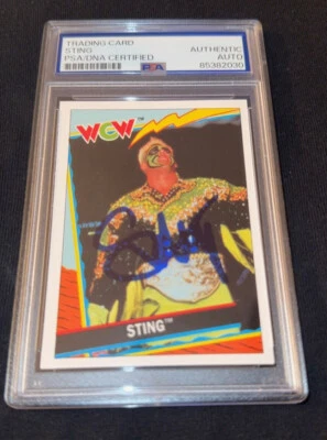 Sting Signed Autograph Slabbed 1992 Topps UK WCW Card PSA DNA - Image 1 of 2