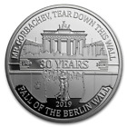 1 UNZE 999 SILBER - DDR BERLIN MAUER FALL 1989 - SILBERM&#220;NZE - SILBERBARREN