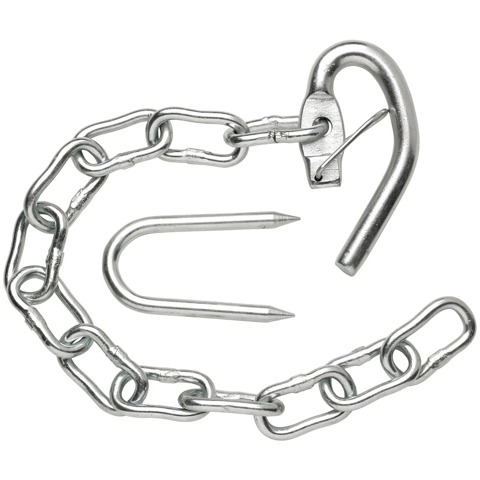 ORIGINAL FORGERY LTD Field Farm Gate Safety Chain Set & Staple Zinc Plated 450mm Long (409)