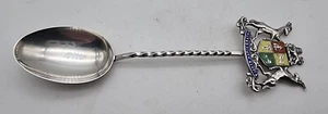 CUCHARA DE RECUERDO RARA ANTIGUA ESMALTE PLATA UNITED SUDAFRICA BIRMINGHAM 1911 - Imagen 1 de 4