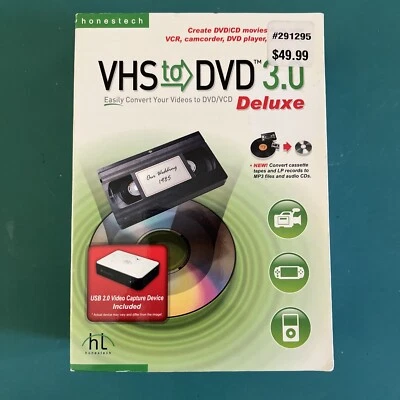 VHS to DVD Converter 3.0 Deluxe Software Package. Honestech. Windows. NEW/SEALED - Image 1 of 4