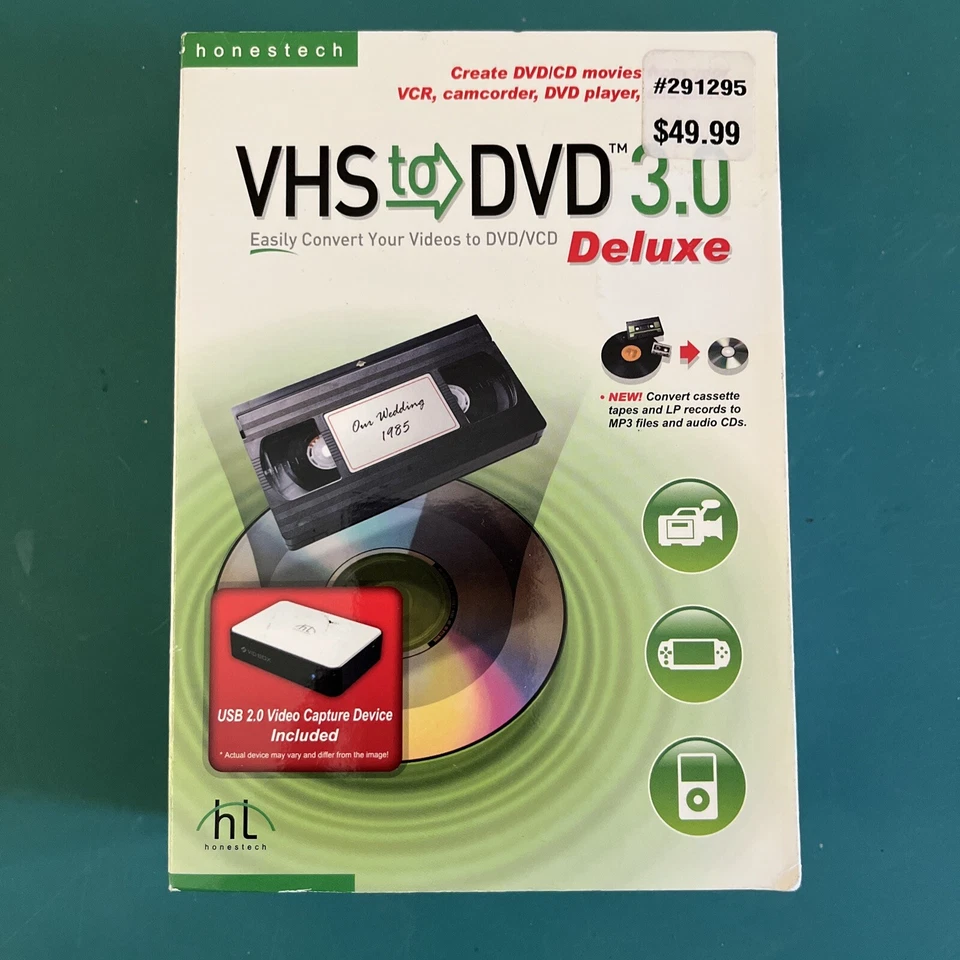 VHS to DVD Converter 3.0 Deluxe Software Package. Honestech. Windows. NEW/SEALED - Image 1 of 4
