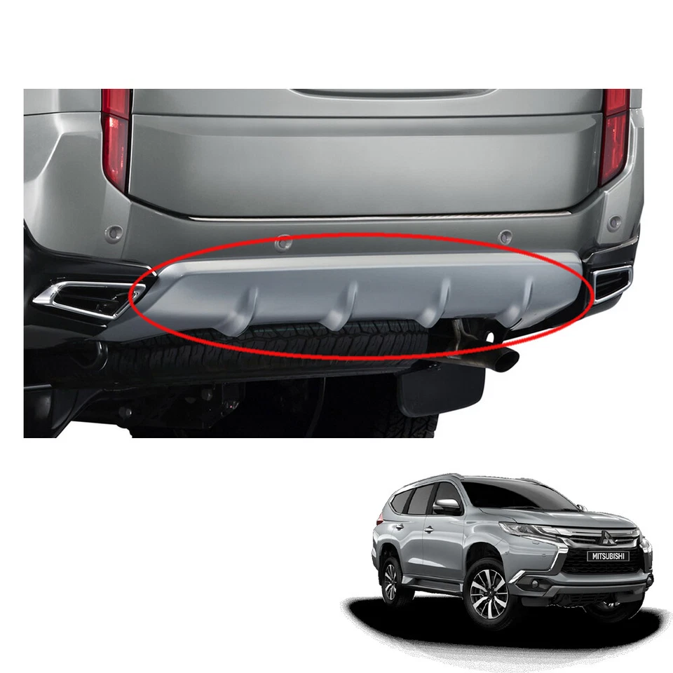 For Mitsubishi Pajero Montero Sport Rear Cladding Under Bumper Silver 2016 2017 - Image 1 of 4