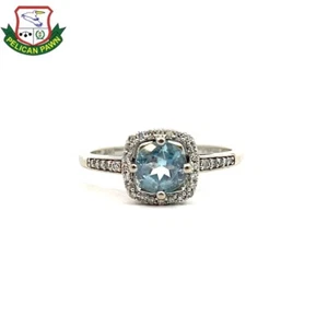 Women's Aquamarine & Diamond Ring .204 CTW (OE) (PPJ049306) - Picture 1 of 5
