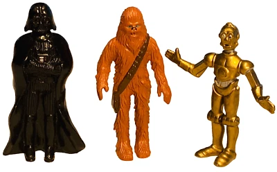 Figuras de pvc vintage Star Wars Darth Vader Chewbacca & C-3po 1986 lfl raras! BOM! - Imagem 1 de 4