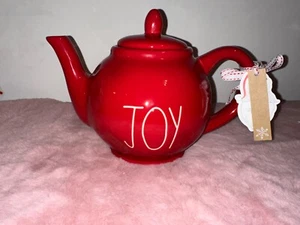 Rae Dunn "JOY" Red Teapot with Ivory LL -- NWT - Picture 1 of 7