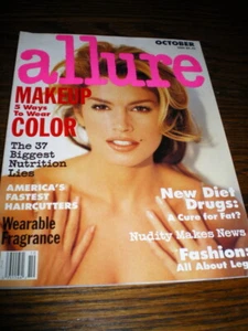 October 1992 ALLURE Magazine CINDY CRAWFORD Makeup Fashion Diet Hair Fragrance - Picture 1 of 1