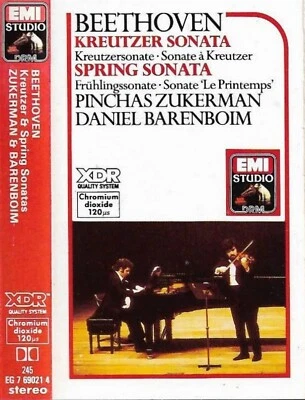 Beethoven Kreutzer Sonata Spring Sonata CASSETTE ALBUM  Zukerman Barenboim - Image 1 of 4