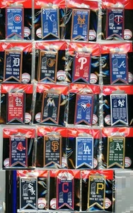 MLB Multiple Time World Series Champs Banner Pin Choice 19 Pins to Choose from - Picture 1 of 15