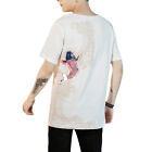 Japanese Men's T-shirt Cotton Blend Short Sleeve Koi Fish Print Casual Tee Top