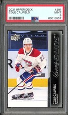 2021 Upper Deck Young Guns Cole Caufield RC Rookie PSA 9 Mint #201