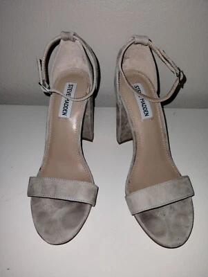 Steve Madden Carrson Beige Arena Gamuza Cuero Correa al Tobillo Tacones Para Mujer Talla 8 Foto 1 de 4