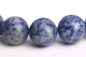 15 mm Natürliche Blau Punkte Jaspis Perlen Klasse AAA Rund Edelstein Lose Perlen 4 Zoll - Bild 1 von 3
