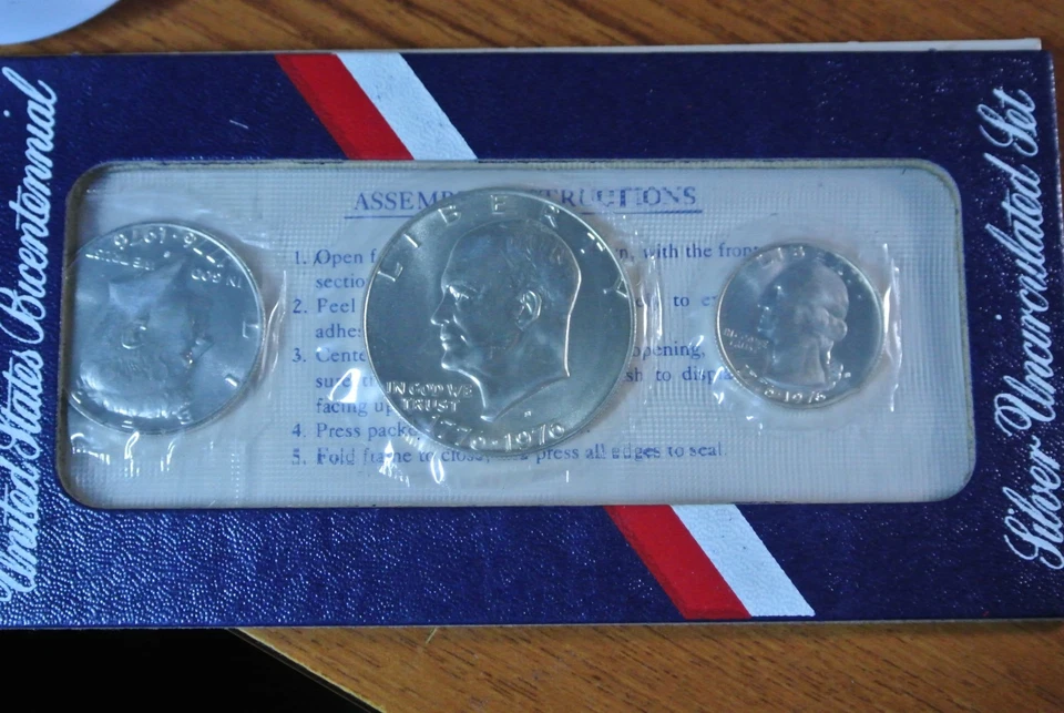1976-S US Mint Silver UNC Bicentennial 3 Coin Set BU 40% Silver - Image 1 of 4