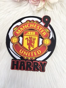 Personalised 3D Manchester United Football Cake Topper - Name And Age  - Picture 1 of 2