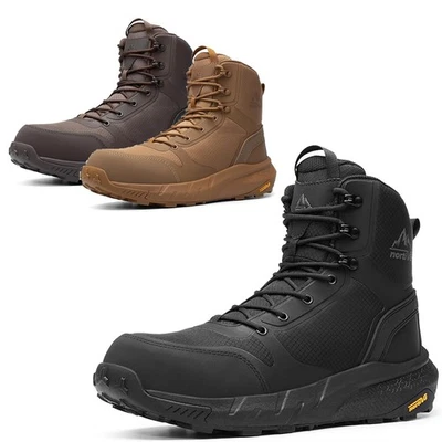 Botas de trabajo de punta compuesta para hombre botas de construcción ligeras de seguridad con cremallera lateral Foto 1 de 4