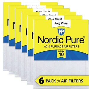 Nordic Pure 16x24x 1/2 Half Inch Ring Panel MERV 10 Furnace Air Filters 6 Pack - Picture 1 of 6