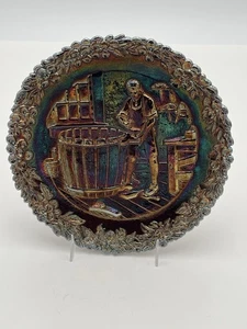 Vintage 1974 Fenton Carnival Glass Plate American Craftsman John Alden Handmade - Picture 1 of 17