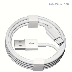USB-C Ladekabel 1m Schnellladung Schwarz für Samsung S23 S22 S21 A USB - Bild 1 von 4