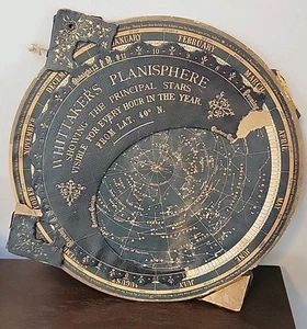 Ca. 1890 Whittaker's Planisphere Astronomy Constellation Guide Antique Stars - Bild 1 von 7
