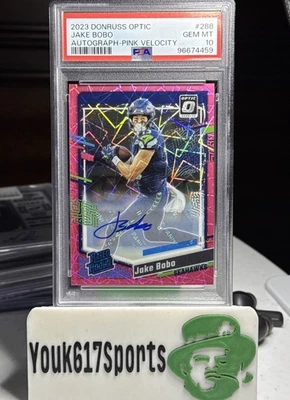 2022 Donruss Optic Jake Bobo Rated Rookie Pink Velocity Auto PSA 10 #’d/50 RC 🍇 - Image 1 of 3