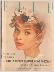 'ELLE' FRENCH VINTAGE MAGAZINE WEDDING ISSUE 26 NOVEMBER 1956 - Picture 1 of 4