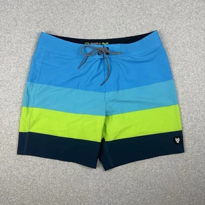 Tahwalhi Men's NWOT Boardshorts Size 36 Blue & Green 4 Way Stretch Drawstring - Bild 1 von 9