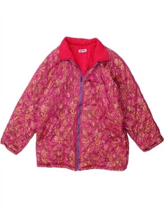 DOLOMITE Womens Padded Jacket UK 16 Large Pink Floral Silk AC08 - Picture 1 of 3