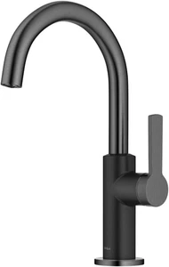 Oletto Single Handle Kitchen Bar Faucet in Matte Black/Spot Free Black Stainless - Picture 1 of 12