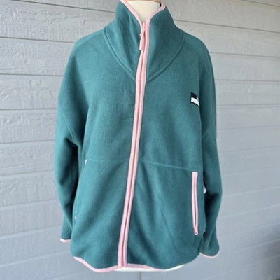 Chaqueta polar PUMA verde azulado con ribete rosa XL Foto 1 de 4