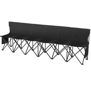  Tragbare Klappbank, 6 Sitz Faltbare Fußballbank mit Seitentaschen und Carr - Bild 1 von 2