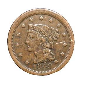 1849 Braided Hair Large Cent 1C Looks Better In Hand ecoinsales - Picture 1 of 2