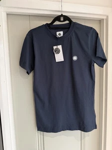 Pretty Green Mitchell T-Shirt Top Size XS Navy Blue Cotton Minimal Logo RRP £35 - Picture 1 of 7