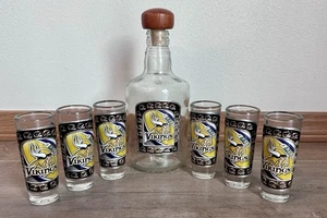 Minnesota Vikings Glass Decanter with 6 Shotglass Set - Picture 1 of 3