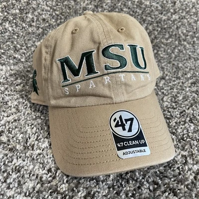 Michigan State Spartans ‘47 Brand District Clean Up Adjustable Cap Hat - Khaki - Image 1 of 4