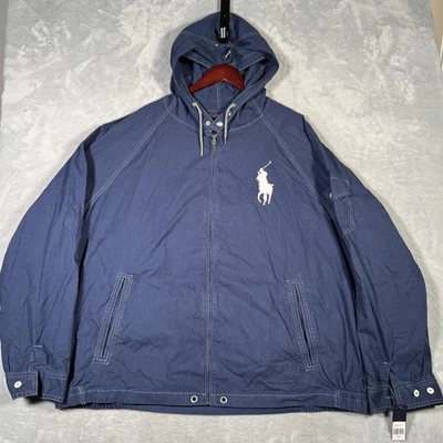 Polo Ralph Lauren ветровка куртка мужская 5XB 5XL большой темно-синий с капюшоном большой пони - Изображение 1 из 4