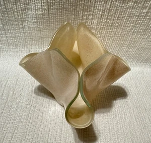 Hilda Walton - Mid Century Modern - weiß/rosa gesprenkelt, geriffelt - 6,5" Schale/Vase - Bild 1 von 10